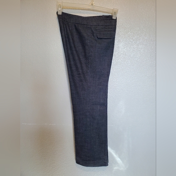 Etcetera Dark Chambray Wide Leg Boot Cut Long Trouser Pants Size 8 - Picture 6 of 8